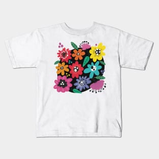 Flowerpower, a beautiful pattern of a colorful flower meadow that gives you the happy summer feeling Kids T-Shirt